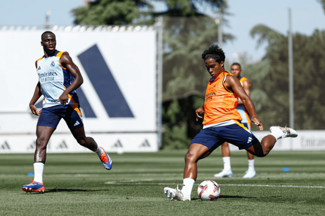 Endrick, en una sesión del Real Madrid (Foto: RM).