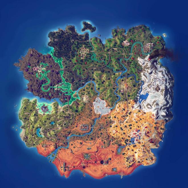 El mapa renovado del Capítulo 5 - Temporada 4 de Fortnite: Alerta Doom