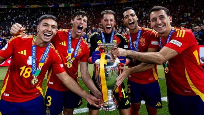 Los jugadores de la Real Sociedad campeones de la Eurocopa (Fuente: RFEF)