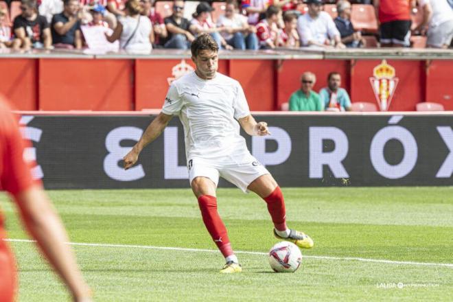 Nacho Méndez, en el calentamiento (Foto: LaLiga).