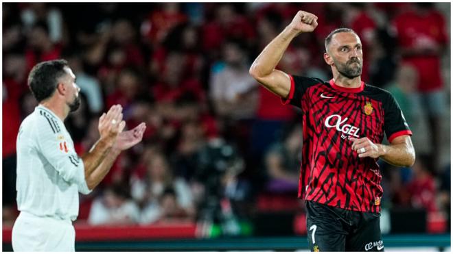 Muriqi celebra su gol ante Carvajal.