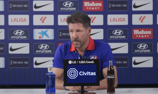 Diego Pablo Simeone, en rueda de prensa del Atlético.