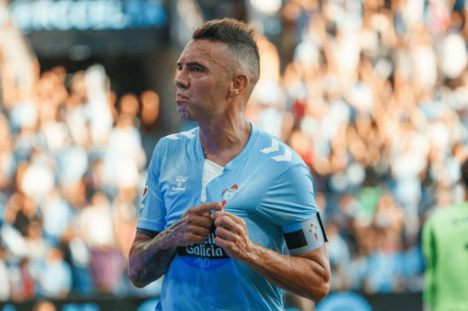 Iago Aspas celebra su gol ante el Alavés (Foto: LaLiga).