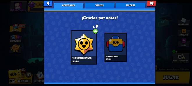 Megacajas contra Premios Starr, una reñida votación en Brawl Stars