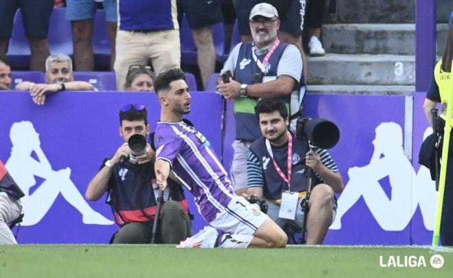 Moro celebra su gol al Espanyol.