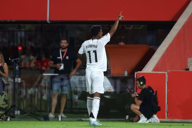 Rodrygo Goes celebra su gol en el Mallorca-Real Madrid (Foto: RMCF).