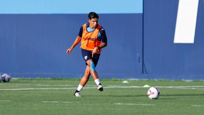 Haitam, en una entrenamiento reciente en el anexo de La Rosaleda. (Foto: MCF)