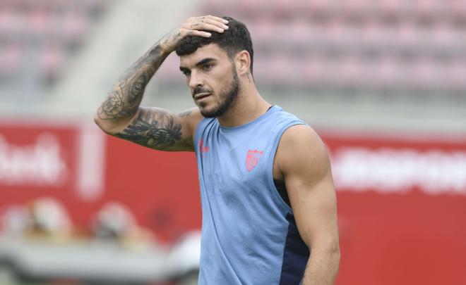 Isaac Romero, durante la sesión del martes (Foto: Kiko Hurtado).