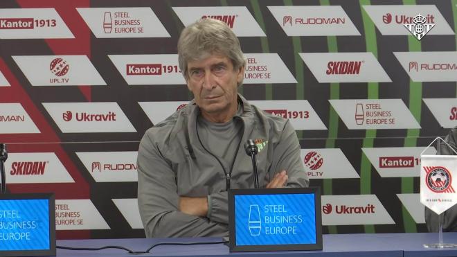 Rueda de prensa de Manuel Pellegrini en la previa del encuentro ante el Kryvbas KR