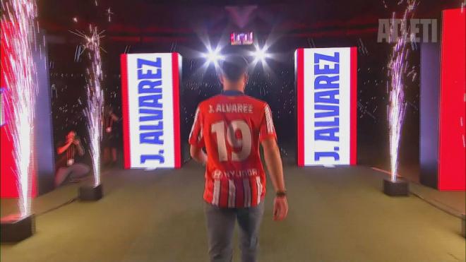 Julián Álvarez, en la 'Noche de Bienvenida' del Atlético de Madrid.