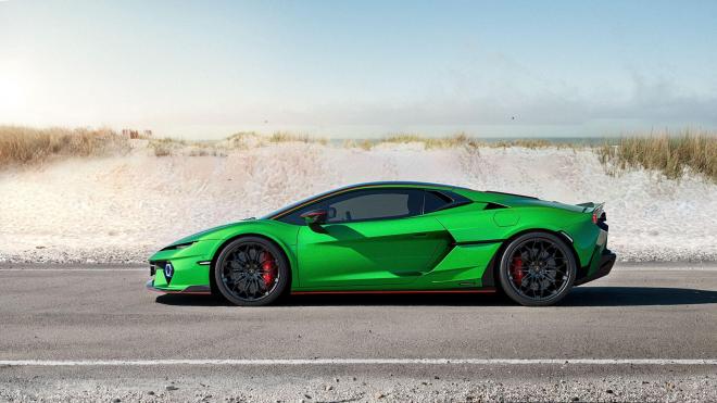 El Lamborghini Temerario en verde.