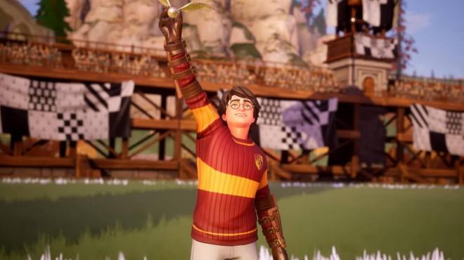 La escena calcada de Harry Potter: Quidditch Champions con respecto a las películas al conseguir l