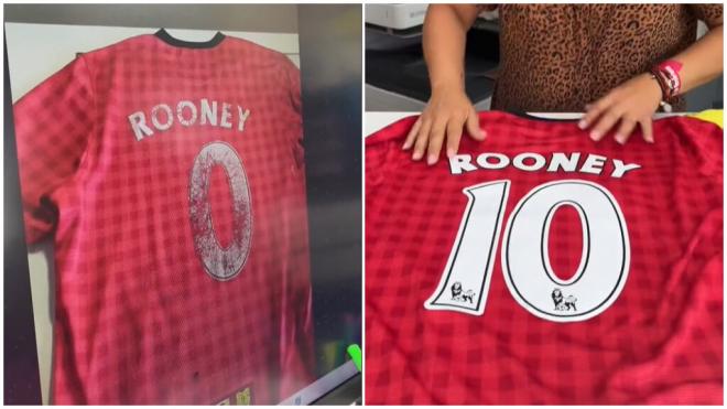 El antes y después de una camiseta de Rooney.