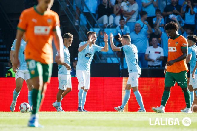 Gol de Óscar Mingueza en el Celta - Valencia (Foto: LALIGA).