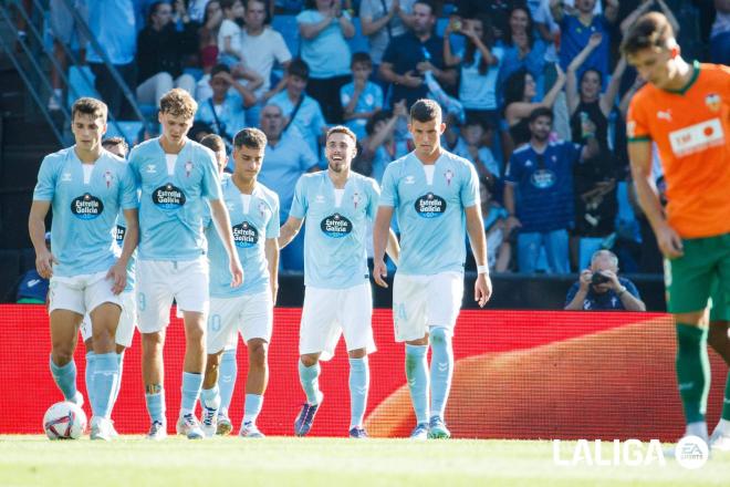 Gol de Óscar Mingueza en el Celta - Valencia (Foto: LALIGA).