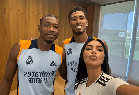 Alaba, Bellingham y Kim Kardashian (Fotos: redes sociales)