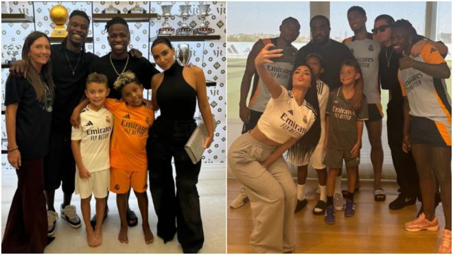 Kim Kardashian con los jugadores del Real Madrid (Fotos: @kimkardashian)