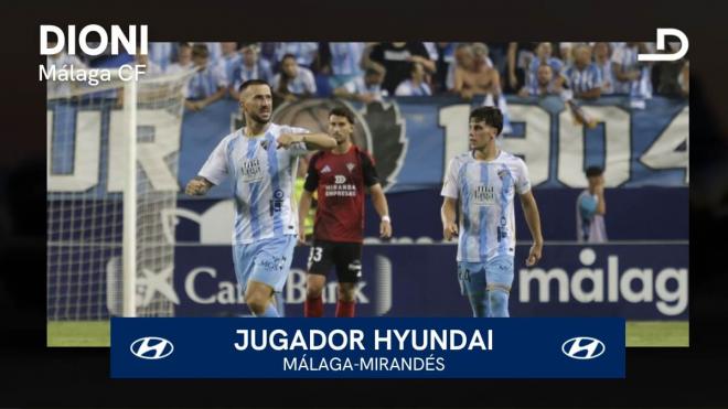 Dioni Villalba, Jugador Hyundai del Málaga CF - CD Mirandés.