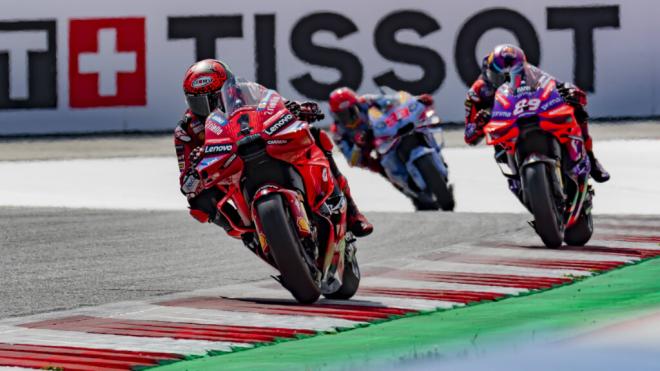 Pecco Bagnaia, Jorge Martín y Marc Márquez, en el Gran Premio de Austria (Foto: Cordon Press).