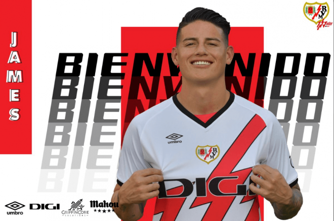 James Rodríguez, nuevo jugador del Rayo Vallecano (Foto: @RayoVallecano)