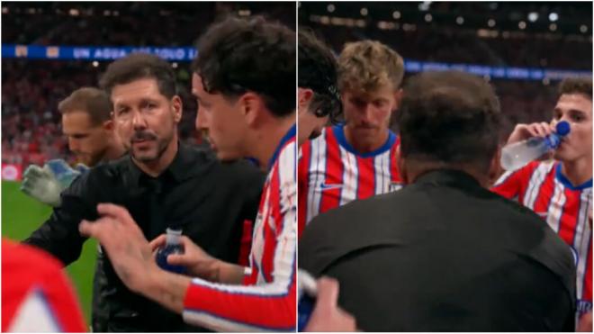 Diego Pablo Simeone evitando a la cámara de LALIGA EA SPORTS (Fuente: DAZN)