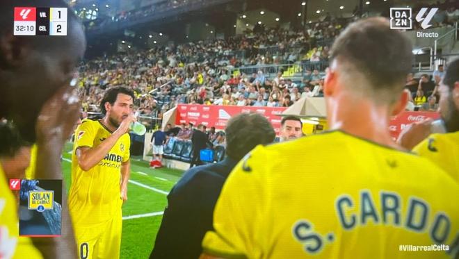 Alex Baena en el momento que se dirige a la cámara (Foto: DAZN)