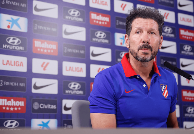 Diego Pablo Simeone, en rueda de prensa del Atlético de Madrid (FOTO: Atlético).