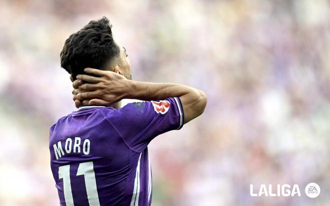 Raúl Moro se lamenta en el Valladolid - Leganés (Foto: LALIGA).