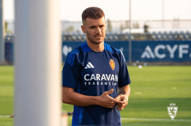 Ager Aketxe, durante un entrenamiento (Foto: Real Zaragoza).