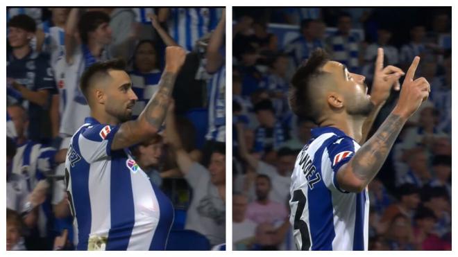 La celebración de Brais Méndez en el Real Sociedad-Alavés.