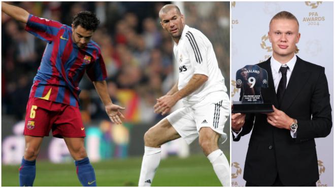 Xavi Hernández y Zinedine Zidane, en la lista del TOP-5 de mediocentros de Erling Haalando.