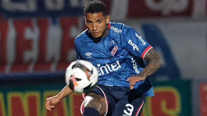 Juan Izquierdo, durante el partido ante Sao Paulo (@nacional)