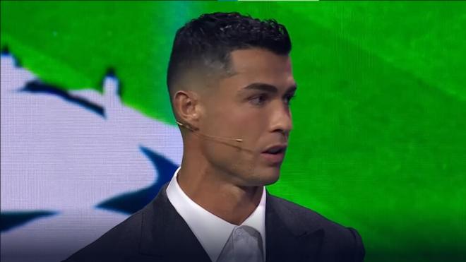 Cristiano Ronaldo en el sorteo de la Champions League 2024/25