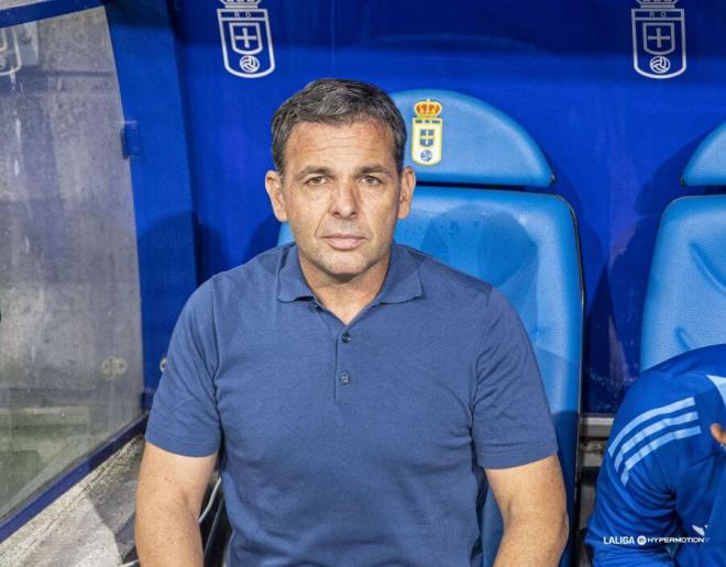 Javi Calleja, en el estreno liguero en el Tartiere (Foto: LaLiga).