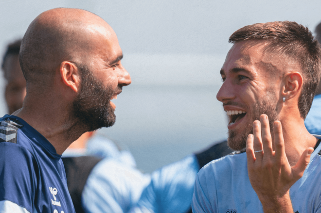 Claudio Giráldez y Óscar Mingueza (Foto: RC Celta).