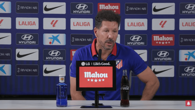 Simeone, en sala de prensa.