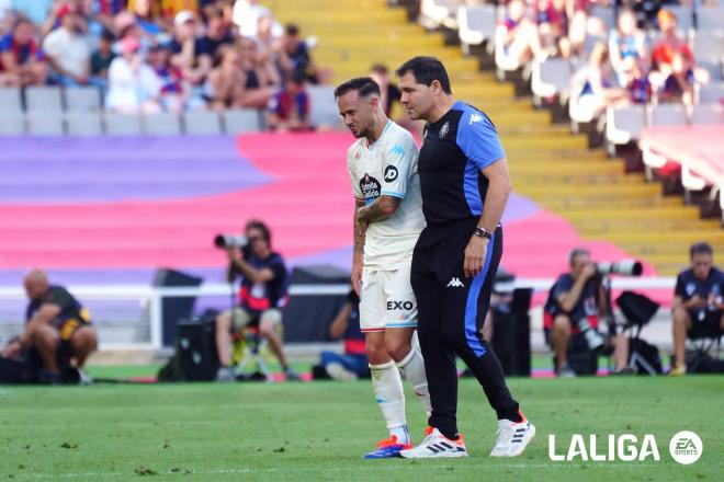 Ivi Sánchez, lesionado en el Barcelona - Real Valladolid.