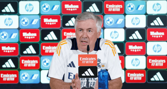 Carlo Ancelotti, en rueda de prensa previa al encuentro del Real Madrid (Foto: RM).