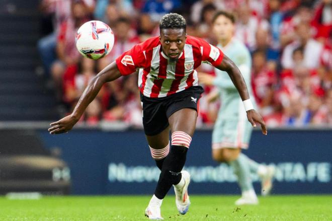 Álvaro Djaló en acción ante el Atlético en San Mamés (Foto: Athletic Club).