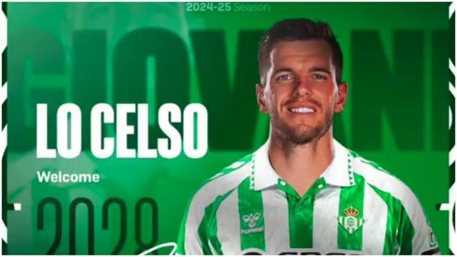 Giovani Lo Celso es nuevamente jugador del Real Betis (foto: Captura twitter Real Betis).