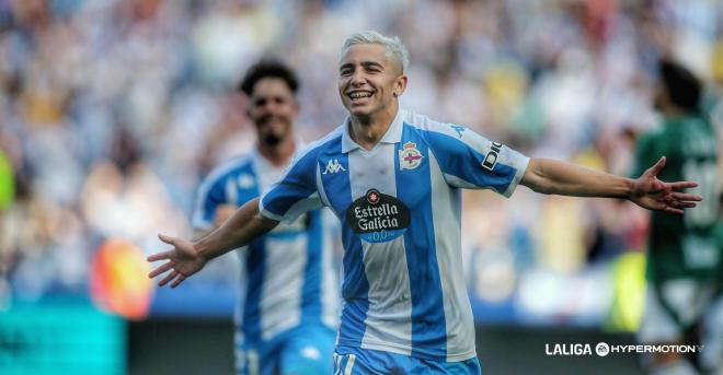 Yeremay celebra su gol al Racing de Ferrol (Foto: LALIGA).