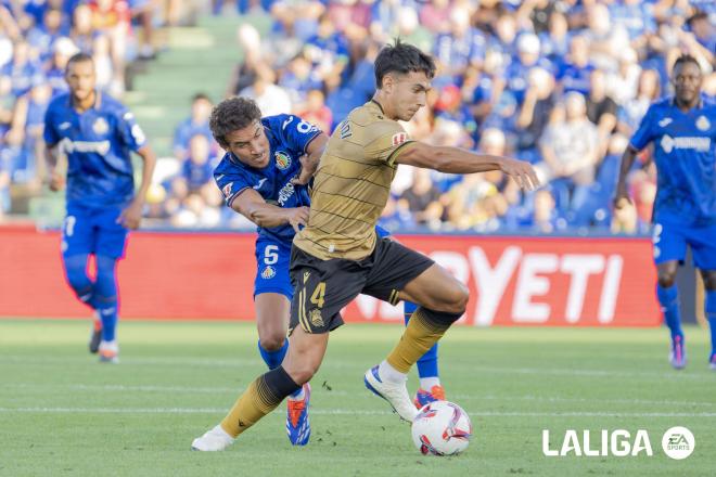 Martin Zubimendi en un lance del Getafe-Real Sociedad (Foto: LaLiga).