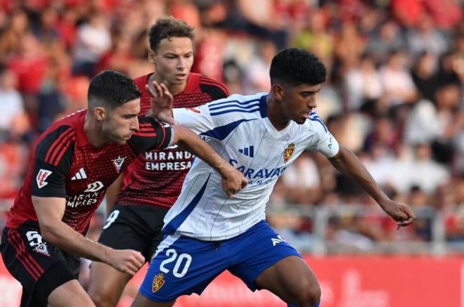 Adu Ares, en su debut con el Real Zaragoza (Foto: LaLiga).