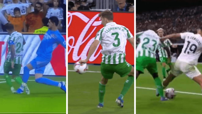 Los tres posibles penaltis del Real Madrid-Betis.