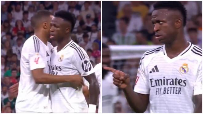 Vinicius y Mbappé antes de lanzar el penalti (Captura de 'DAZN')