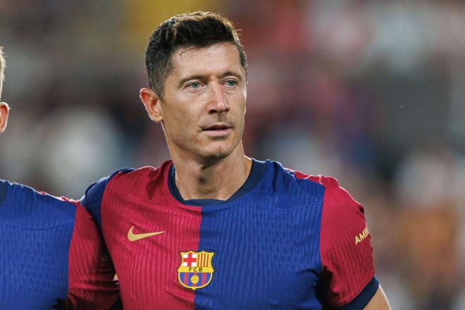 Lewandowski, en un partido del Barça (FOTO: Cordón Press).