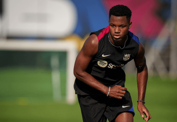 Ansu Fati, en un entrenamiento del Barça (FOTO: FC Barcelona).