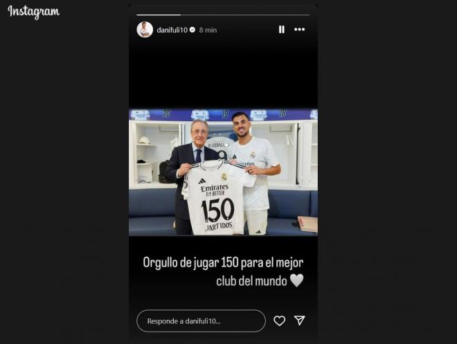 La 'historia' de Dani Ceballos en Instagram.