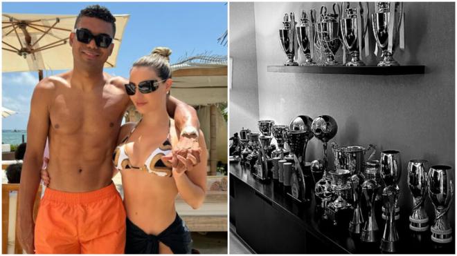 Casemiro, su mujer y su sala de trofeos particular (Foto: @annamarianacasemiro)