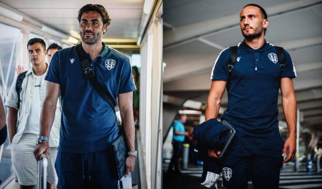 Vicente Iborra y Giorgi Kochorashvili, en la expedición del Levante para la tercera jornada (Foto: LUD). 